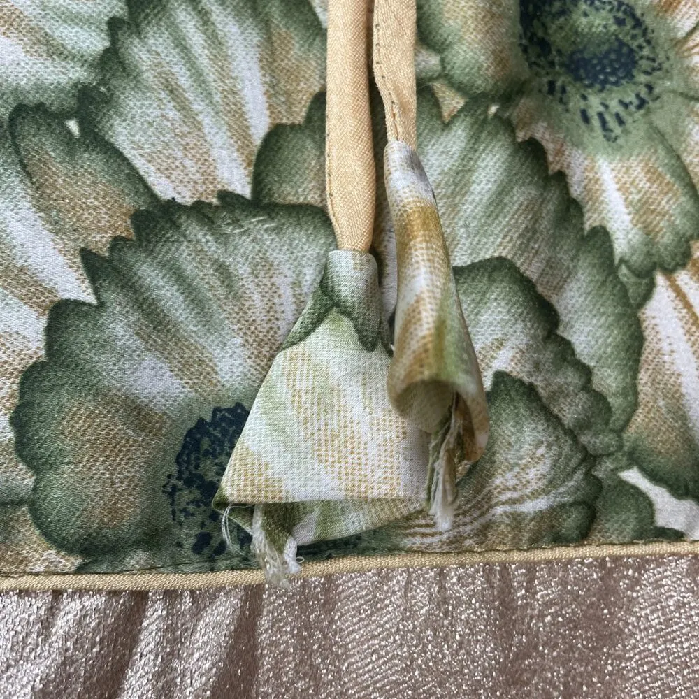 Indian Dress Rhinestones Floral Size XL Green Ruched Top Maxi Floral Embellished - Image 12