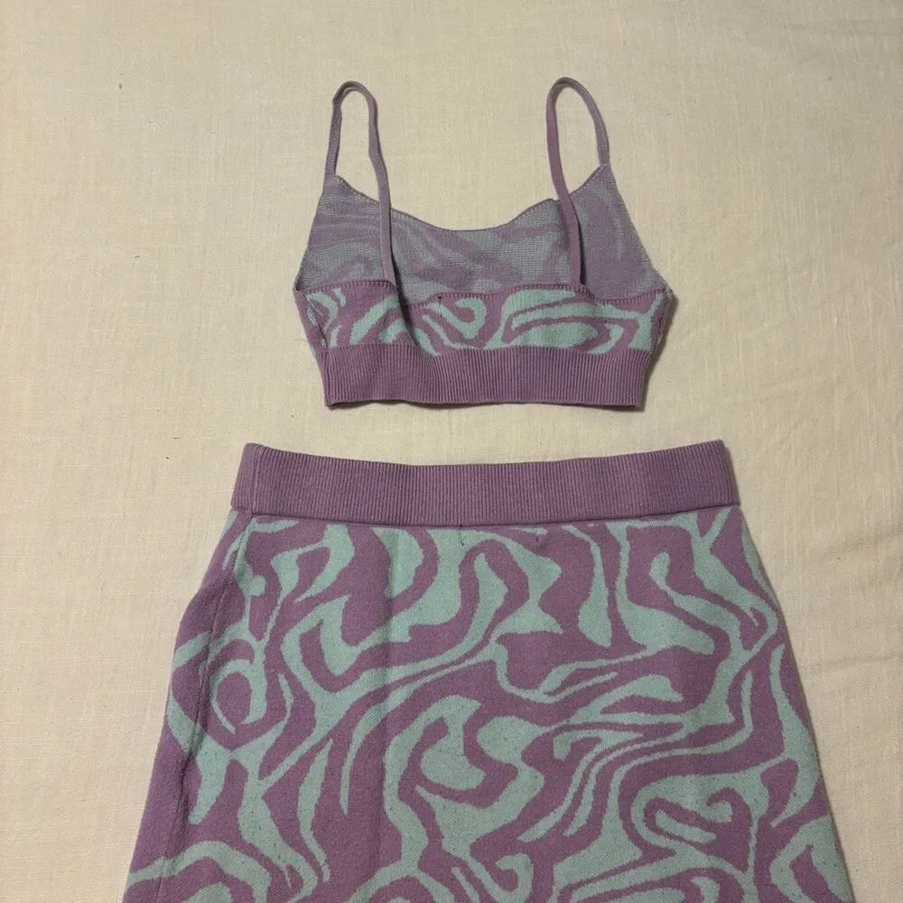Motel Rocks Knit Two Piece Rave Set Purple Blue XS - Image 7