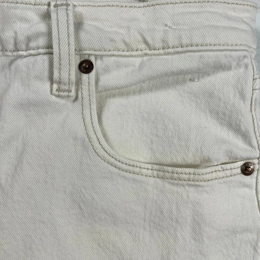Abercrombie & Fitch The Ankle Straight Ultra High Rise Jeans Cream Size 32 (14) - Image 5