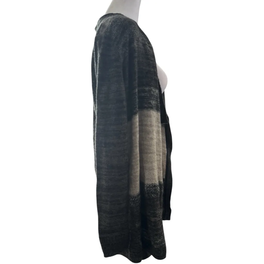 Sonoma Women's Black and Cream Open Front Cardigan Sz M - Image 4