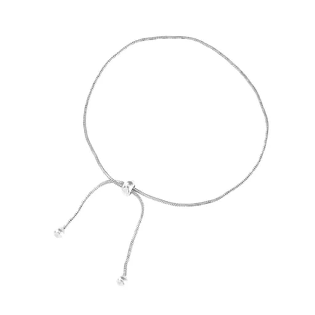 NEW Women's 925 Sterling Silver Lariat Ball Slide Necklace,‎ Adjustable - Image 11