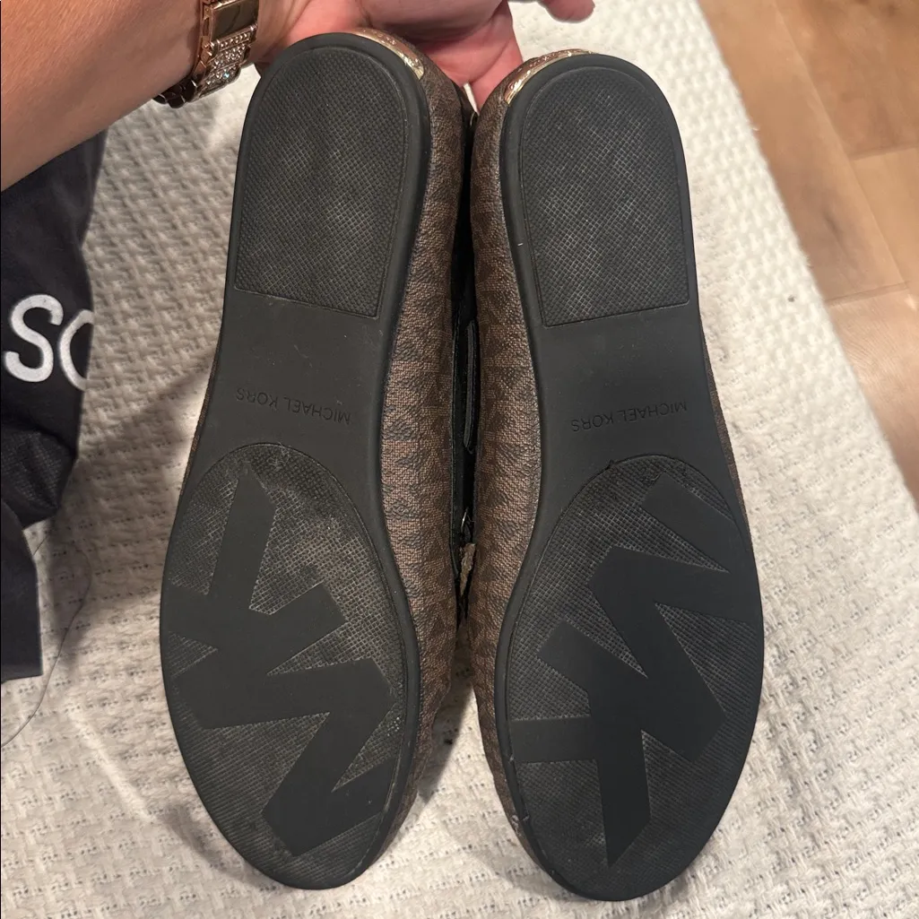 Michael Kors Dark Brown Moccasins with Black Trim Women’s 8/5 - Image 8