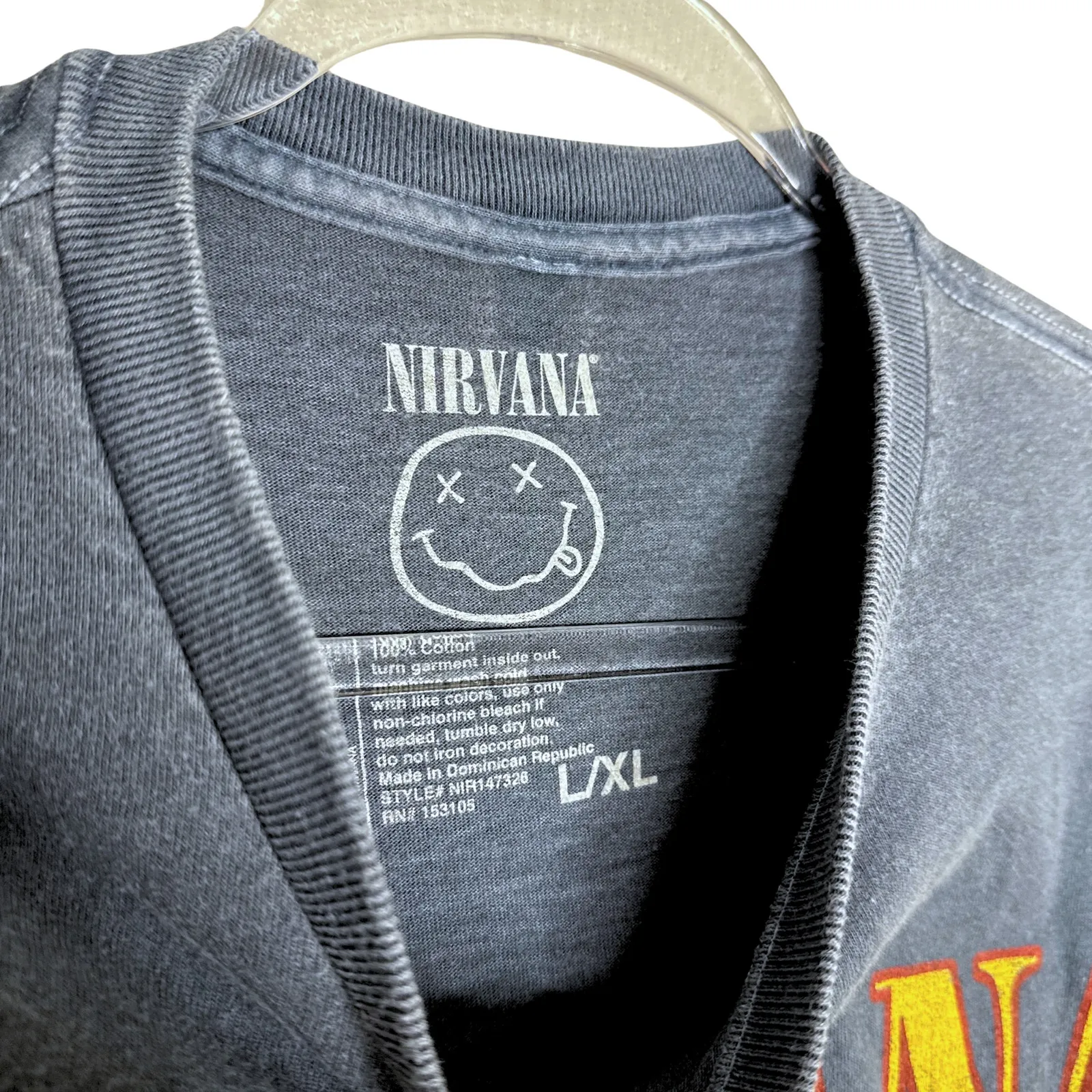 Nirvana Graphic Short Sleeve Band T-Shirt Size L/XL Grunge Y2K Oversized Tee - Image 3
