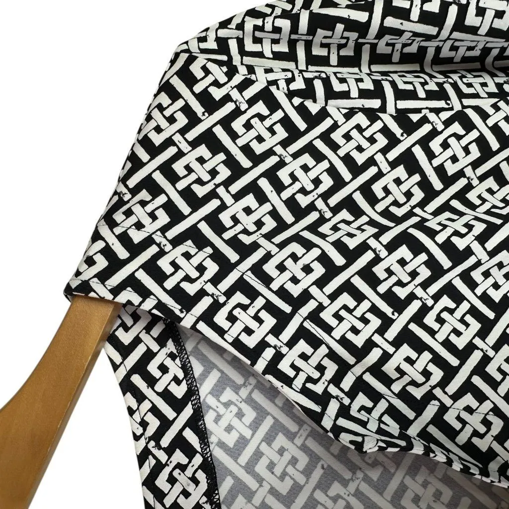 Lands’ End Black & White Geometric Print Swim Cover-Up Top Size XL - Image 4