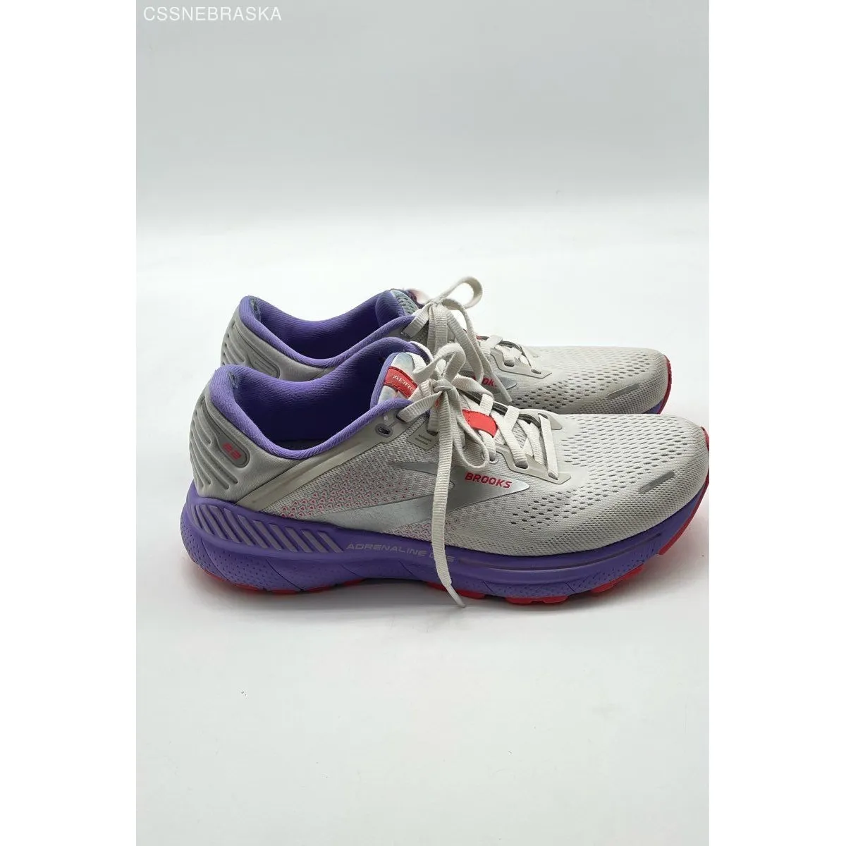 Brooks Shoes Womens Adrenaline GTS 22 Running Comfy Grey White Purple - Size 8.5 - Image 4