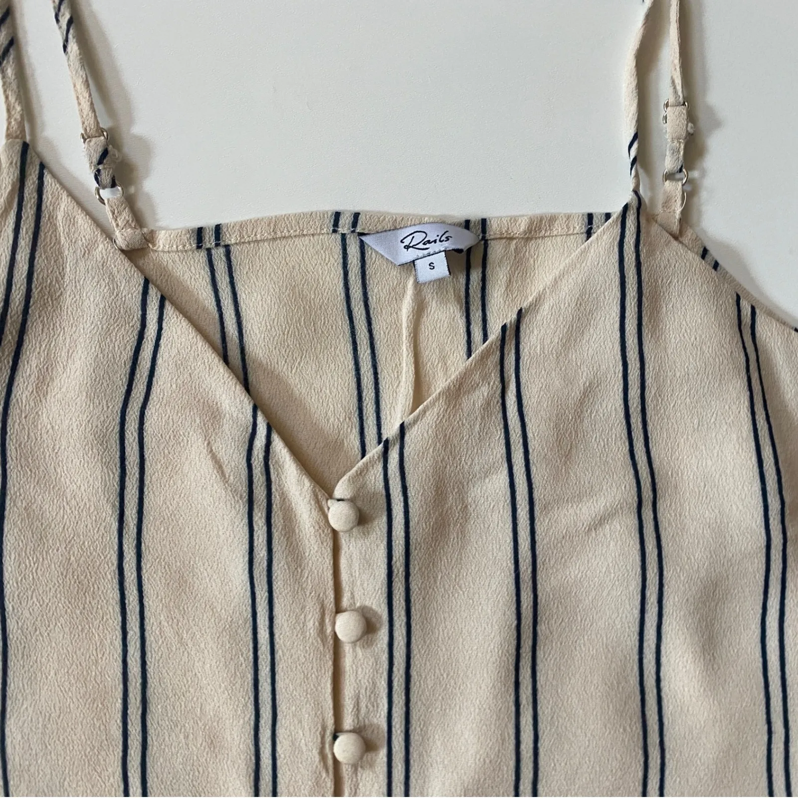 Rails‎ Aubry Peach Navy Stripe Button Front Tank Top - S EUC - Image 9