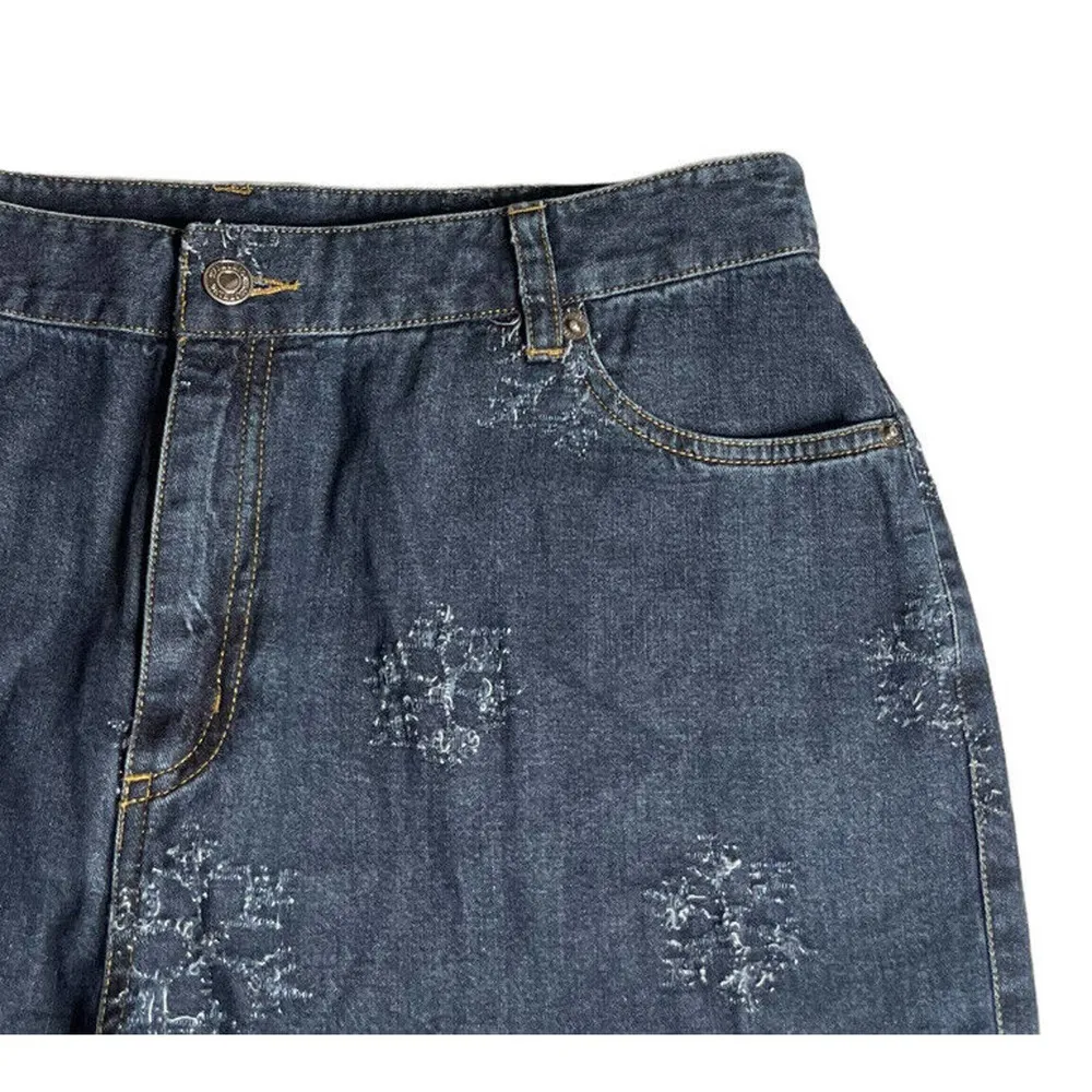 Womens Telluride Clothing Co Blue Winter Snowflake Christmas Jeans Size 14 - Image 4