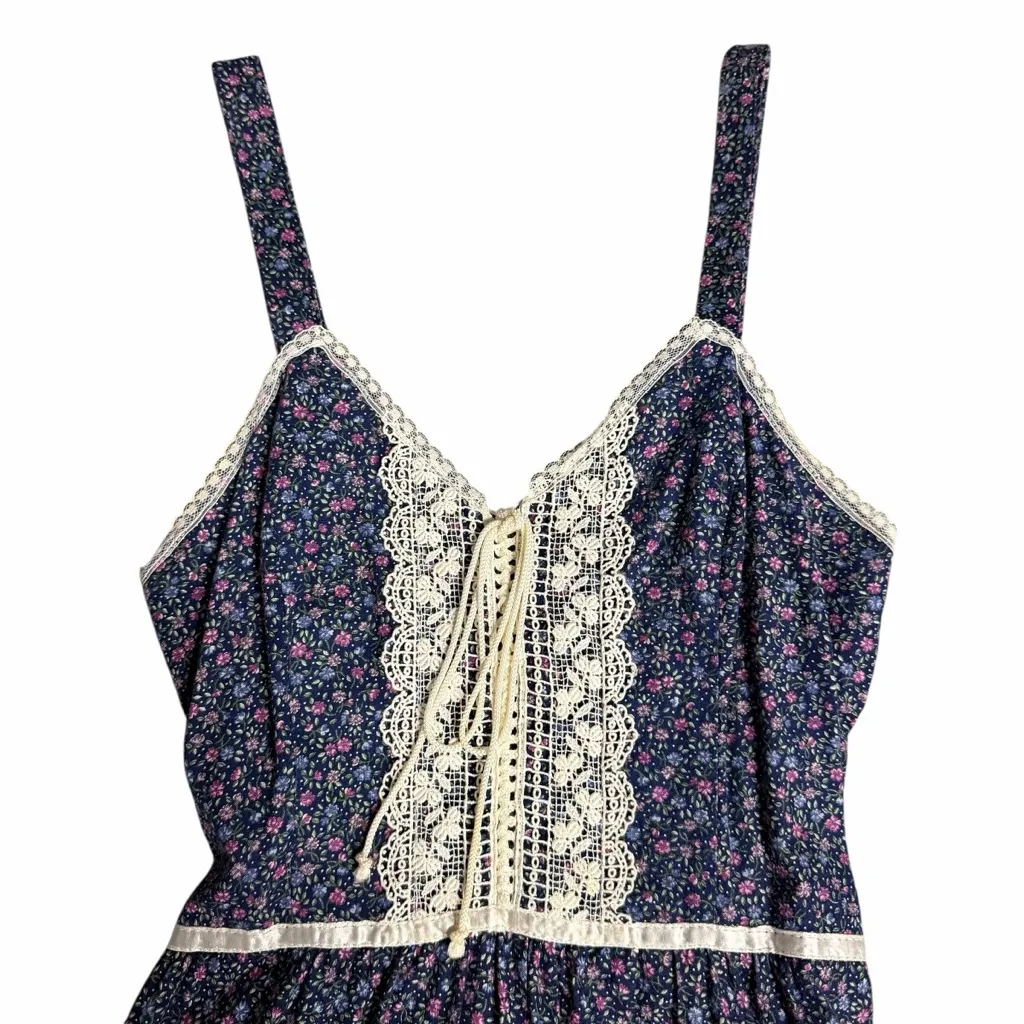 Gunne Sax Vintage 70s Prairie Cottage Core Maxi Dress Size 3 - Image 4