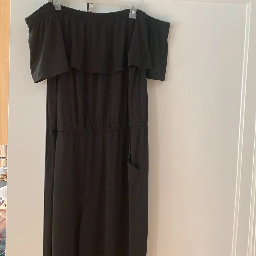 G.I.L.I black off the shoulder black jumpsuit Size 1X - Image 2