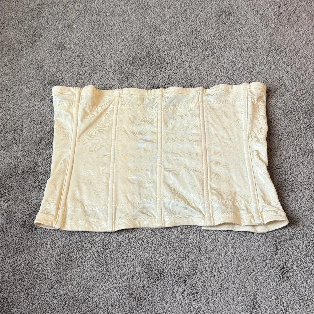 Maidenform Ivory Jacquard Corset Firm Control Shapewear Waist Cincher SIZE L - Image 8