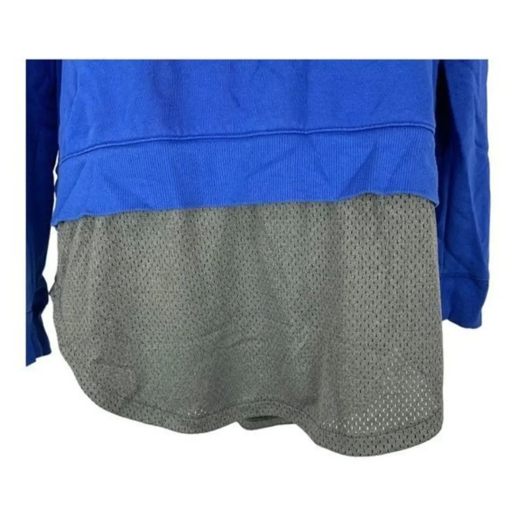 Adidas Womens Blue Long Sleeve Mesh Layered Pullover Top Size Small - Image 2