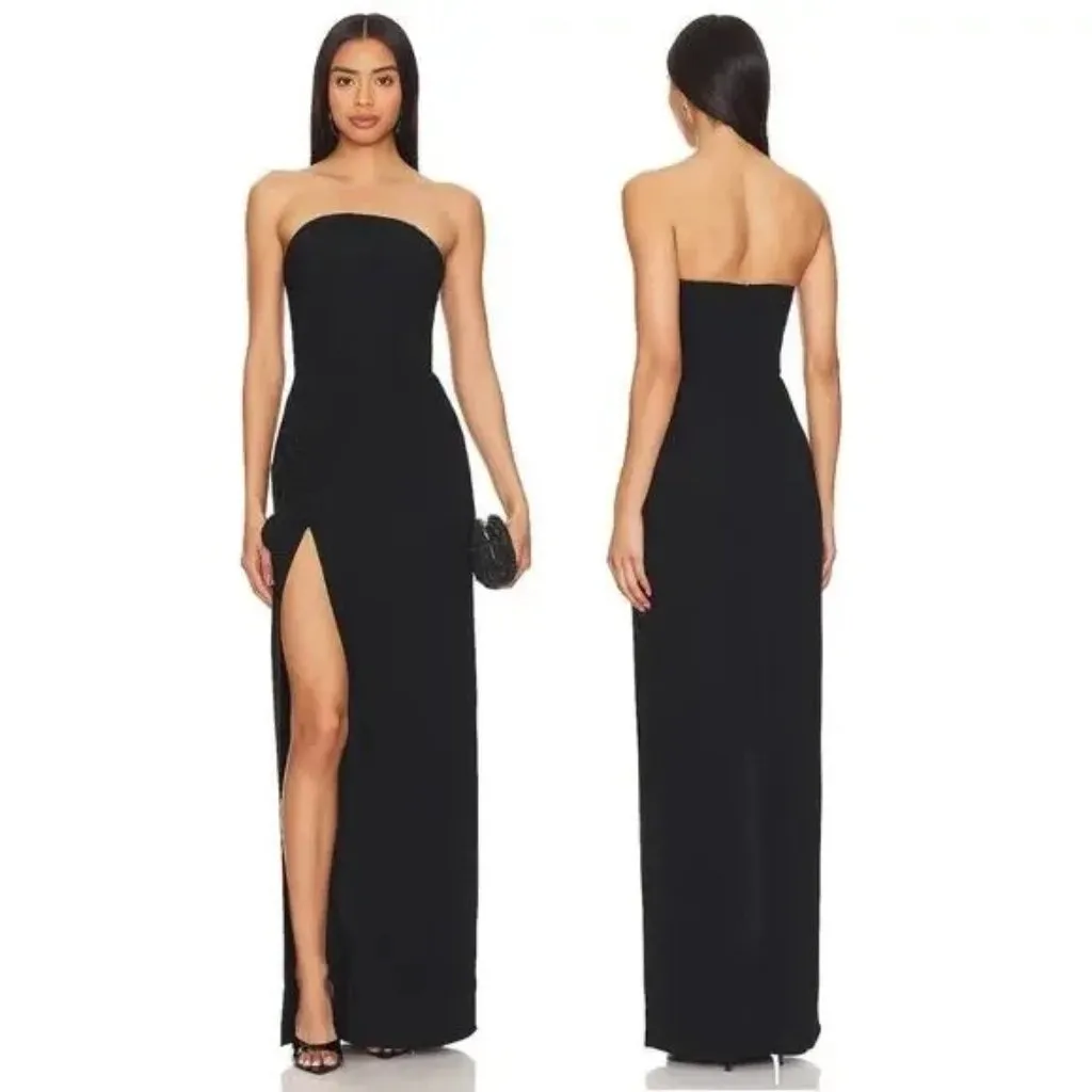 Amanda Uprichard x REVOLVE Wolfe Gown in Black Small New Womens Maxi Dress - Image 11