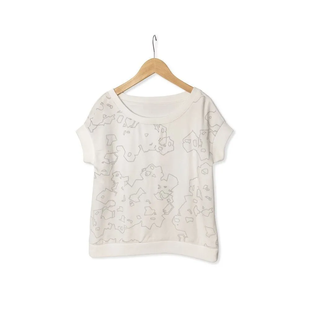 Graphic Sweatshirt Tee | White Modern Abstract Design | Size M - Image 3