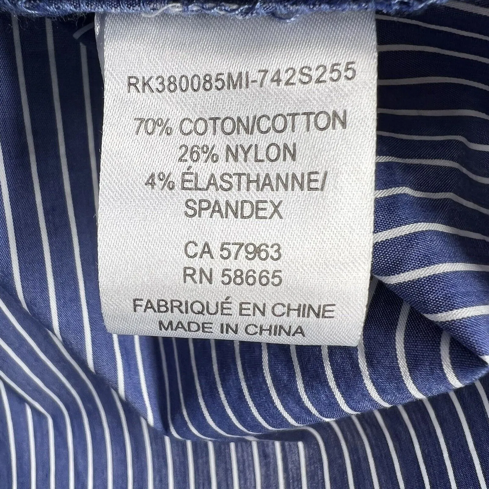 14th & Union Striped Button Front Embroidered Floral Shirt‎ Size Medium - Image 7