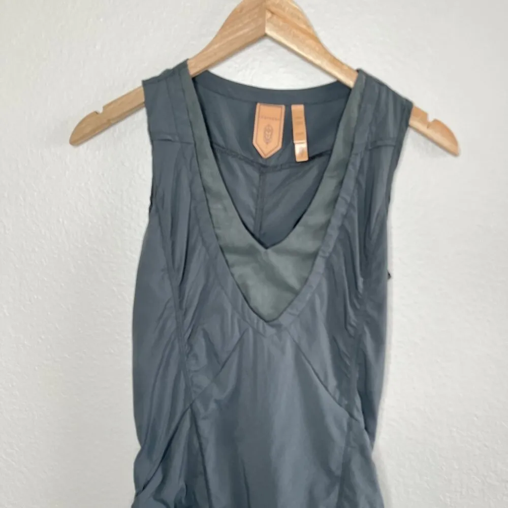 Indygena Womens Outdoors Sleeveless Ruched Side Activewear Dress XS Gray - Image 5