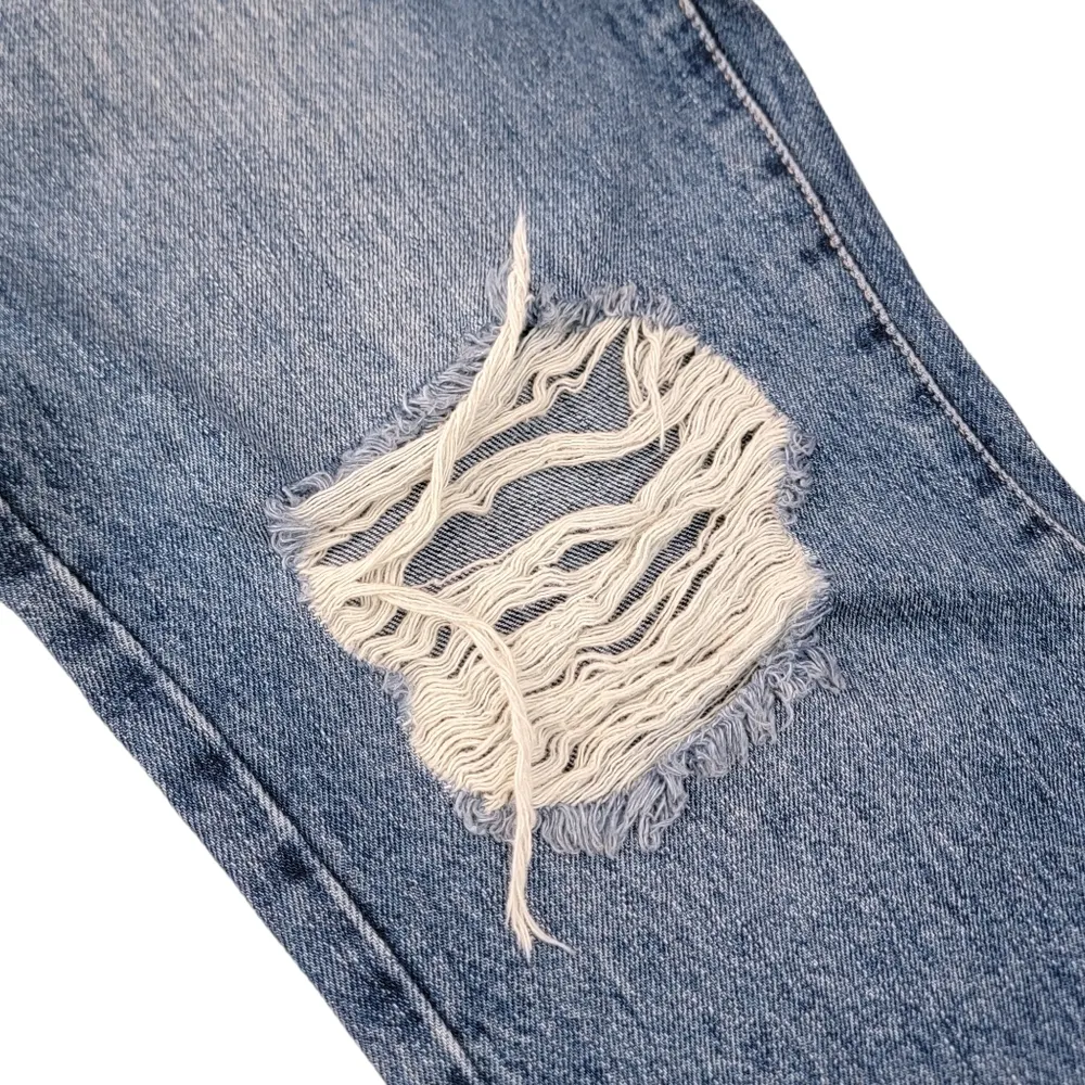 Good American Vintage Straight Leg Distressed Blue Jeans Womens Size 4/27 NWT - Image 6