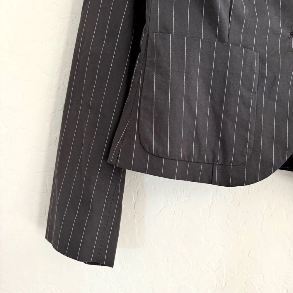CAbi Nob Hill Blazer Cotton Stretch Pinstripe Jacket #396 Size 6 - Image 6
