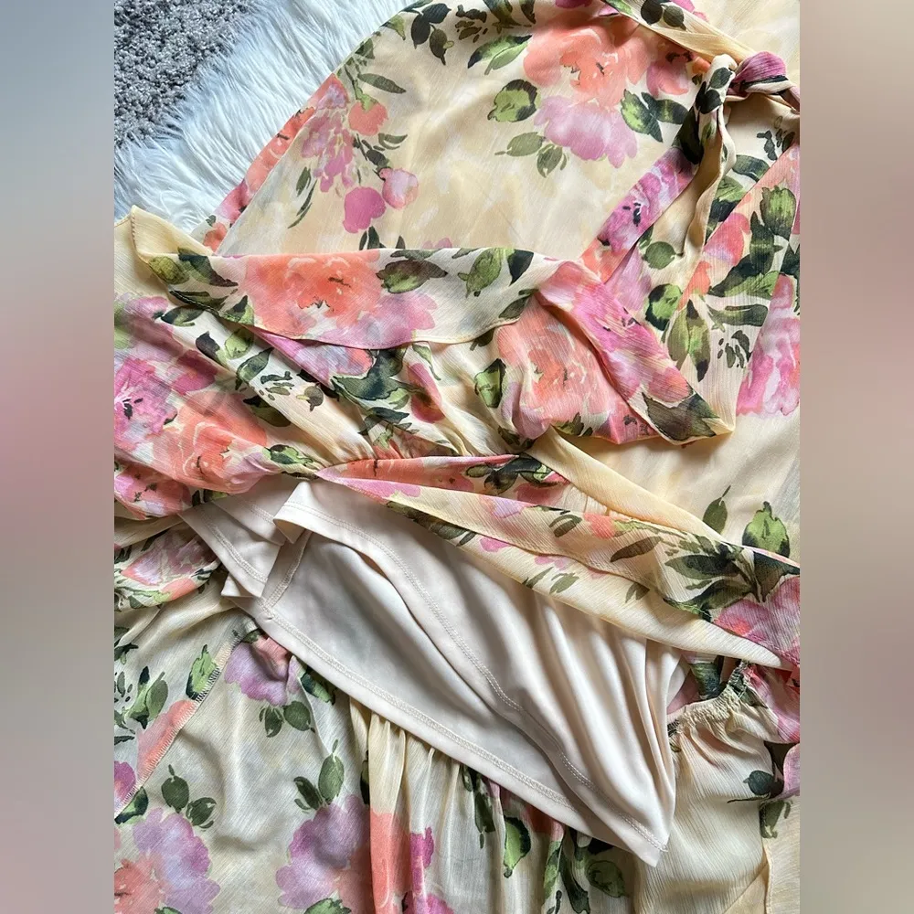 London Times floral ruffle faux-wrap dress - Image 8