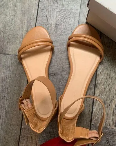 Tan Flat Sandals - Image 5