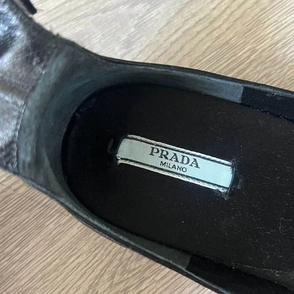 Prada Pink Satin Bow Flat Sandal Woman Size 39 Made in Italy Rare - Image 11