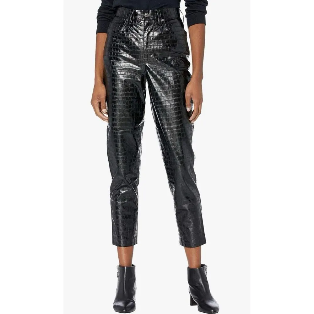 NWT! Blank NYC Vegan Leather Crocodile Print Pant Size 27‎ High Rise (MSRP $97) - Image 6
