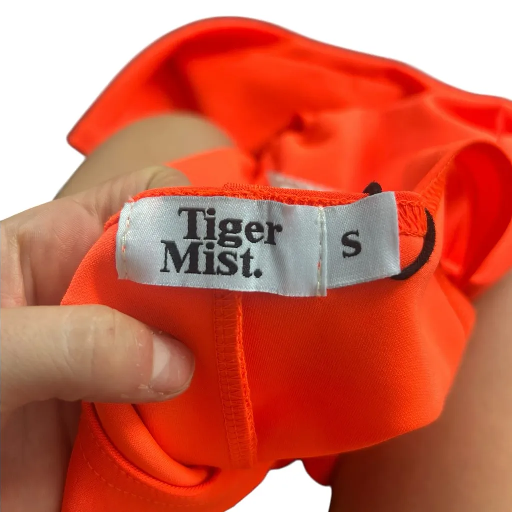Tiger mist Honey Midi Dress Neon Orange Size Small NWT Bodycon - Image 8