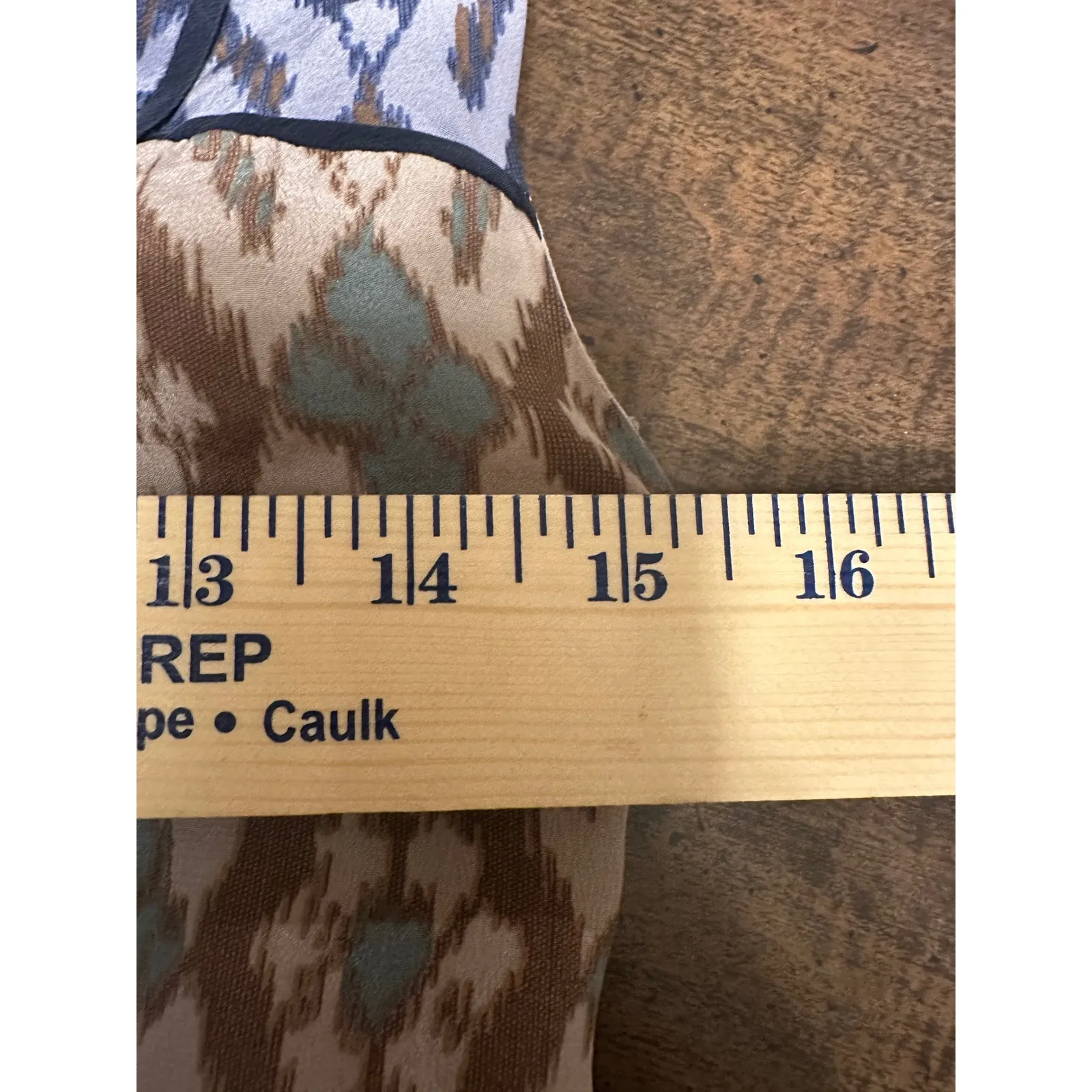 Coquille Anthropologie Blue Ikat Geometric Belted Silk Sleeveless Dress Size 0‎ - Image 9