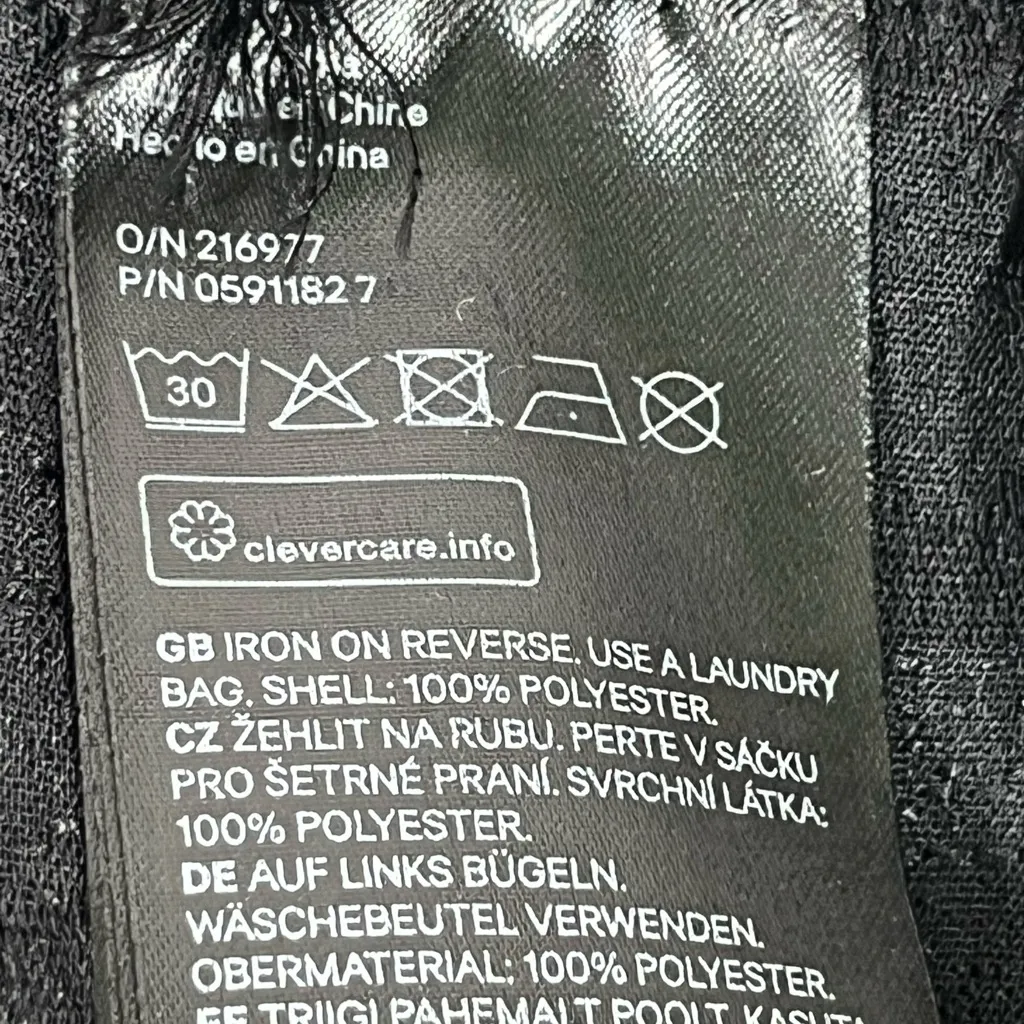 H&M TIERED FRINGE SKIRT ALINE‎ FULL TIE BELT POCKETS ELASTIC WAIST 8 BLACK A74 - Image 4