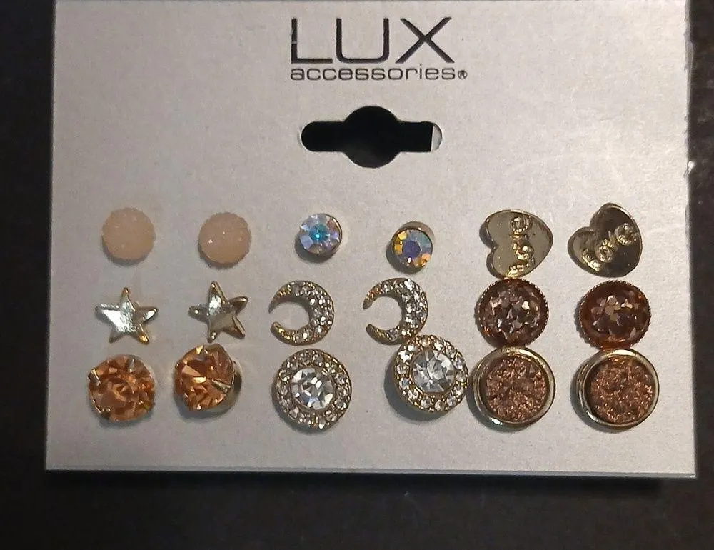 Lux accessories multi stud earring set Gold - Image 5