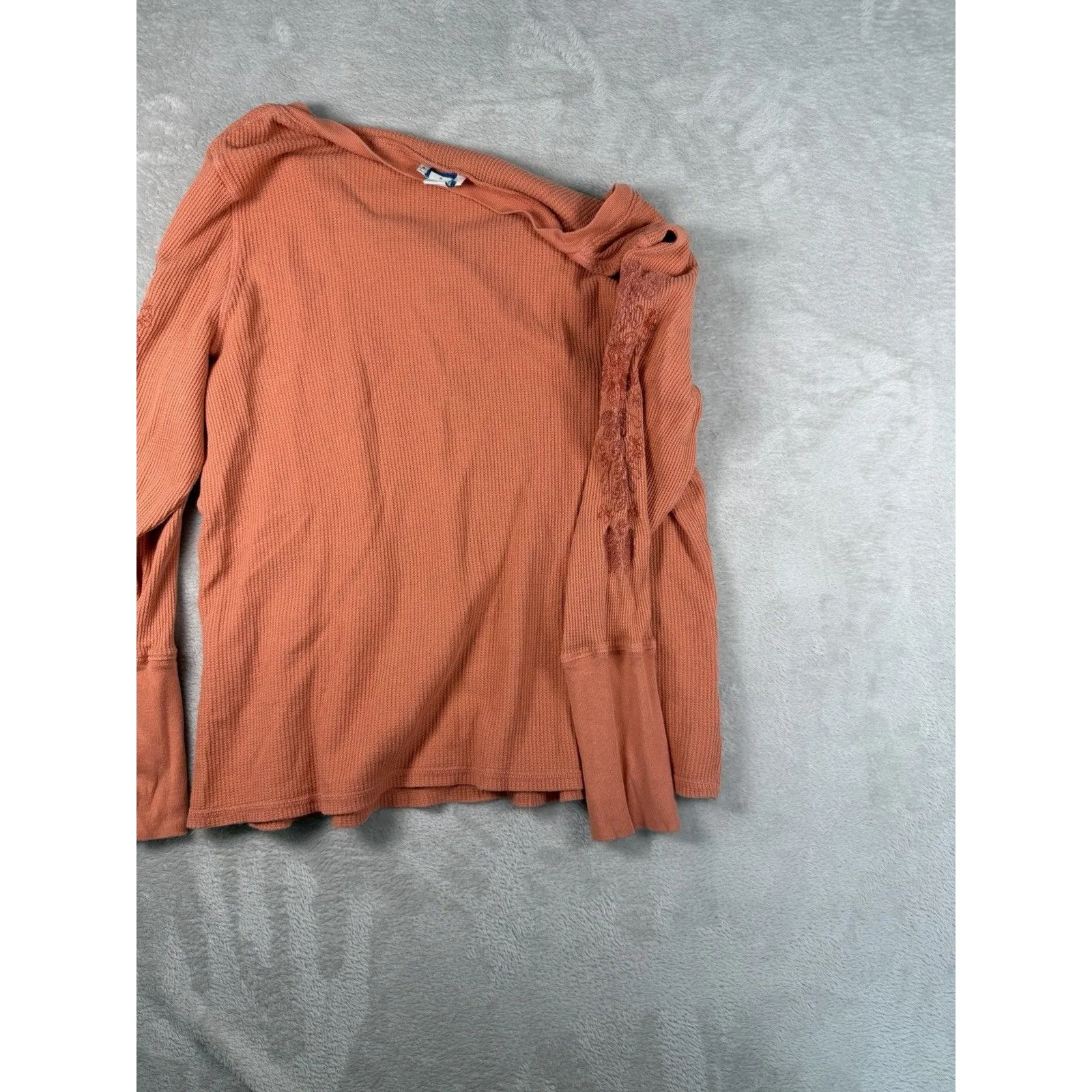 Sundance Catalog Orange Embroidered Sweatshirt Size M Boho Western Beachy - Image 9