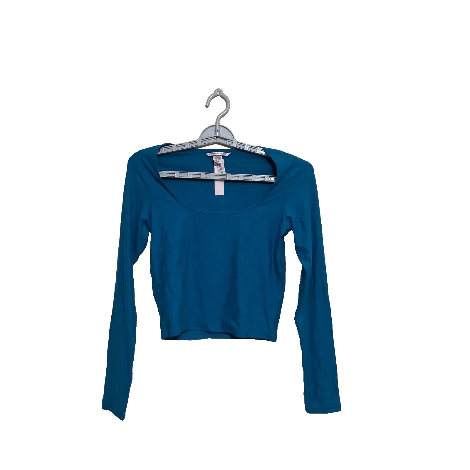 Victoria's Secret  long-sleeve‎ scoop neck turquoise women's crop top size S - Image 3