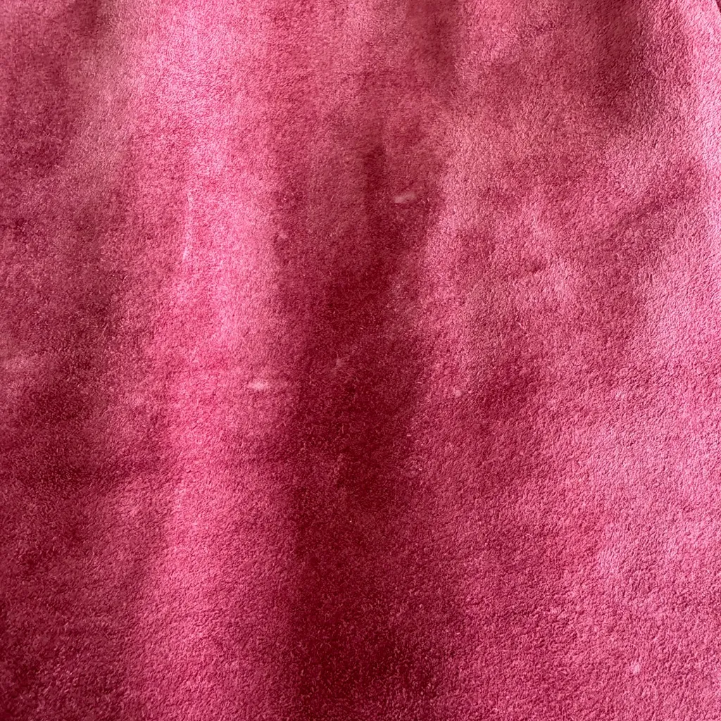 Vintage 70s 80s CHIA Pink Mauve Suede Leather Mini Skirt Size 8 - Image 6