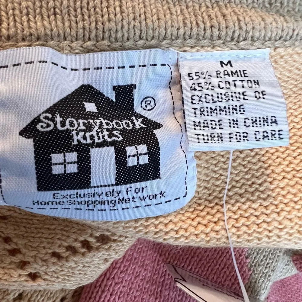 Vintage Storybook Knits Cardigan‎ Sweater nwt Pink Size M - Image 7