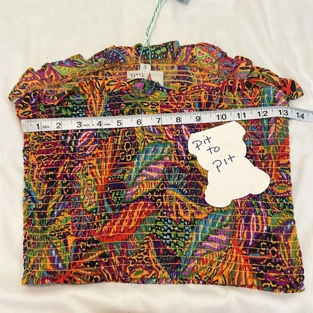 NWT Live 4 truth szS Colorful Leaf Print Two-Piece shorts with tube top set - Image 10