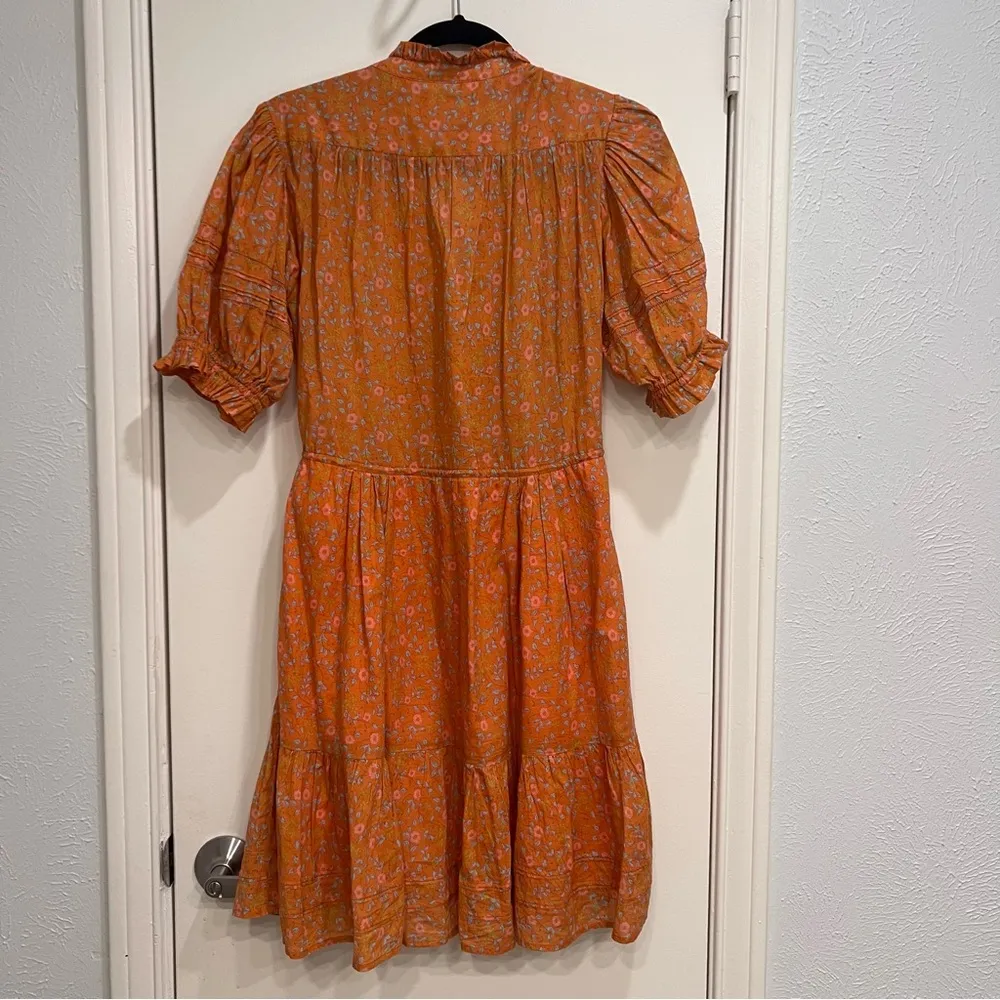 Trovata Birds of Paradis Orange Cotton Sun Dress - Image 5