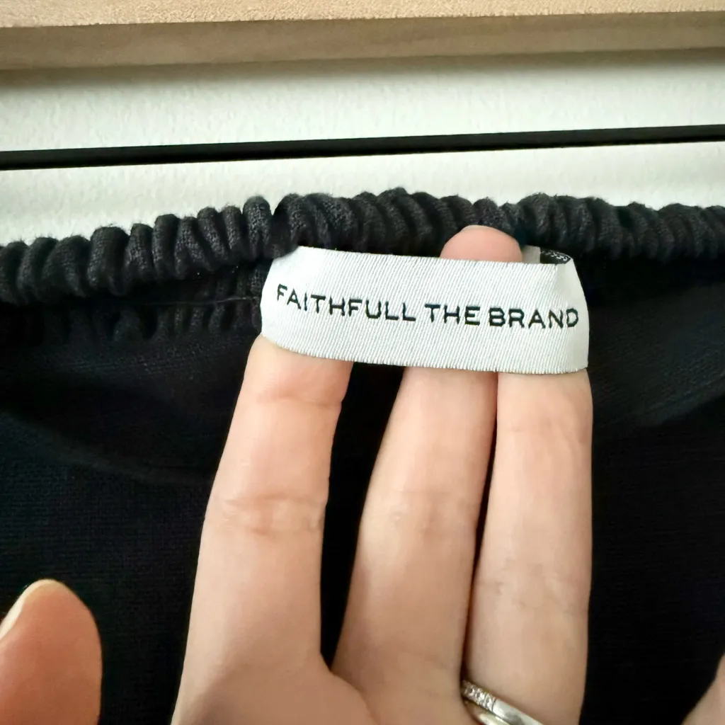 Faithfull the Brand La Loza Strapless Linen Top in Black Size 8 - Image 6