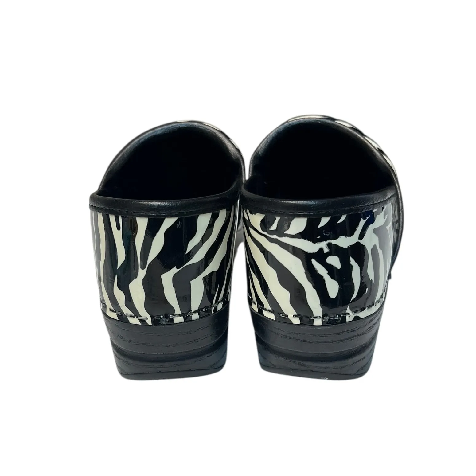 Dansko Professional Leather Clogs Black White Zebra Print 39 (8.5-9) - Image 4