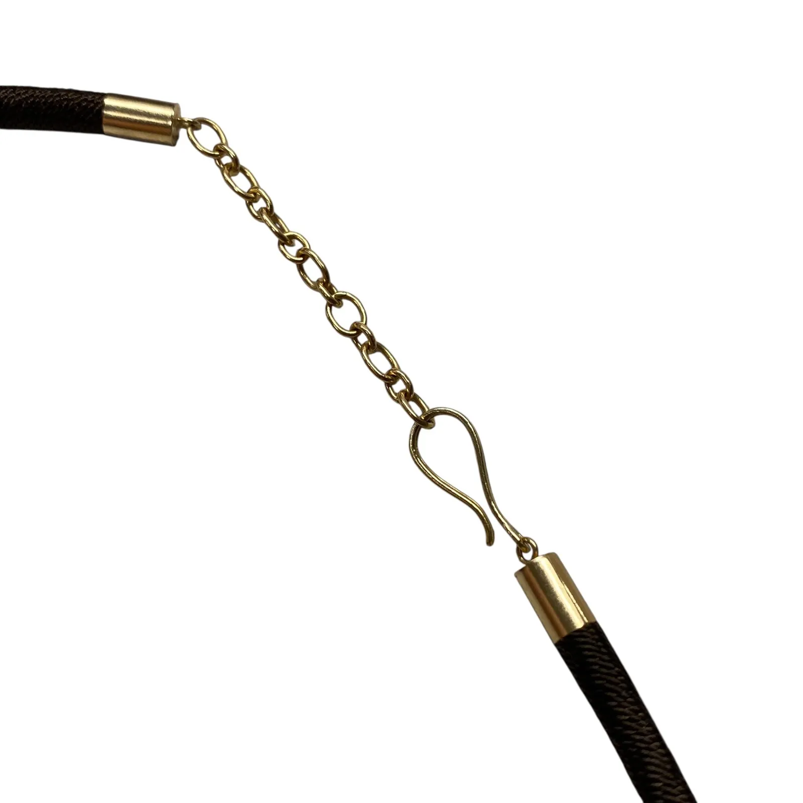 14k Gold Clasp Dark Brown Cord Choker Adjustable Necklace Unisex Minimalist - Image 7