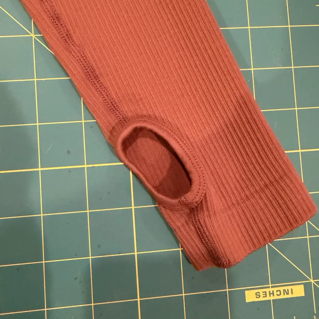 Brown Cropped Long Sleeve Top Size M - Image 4