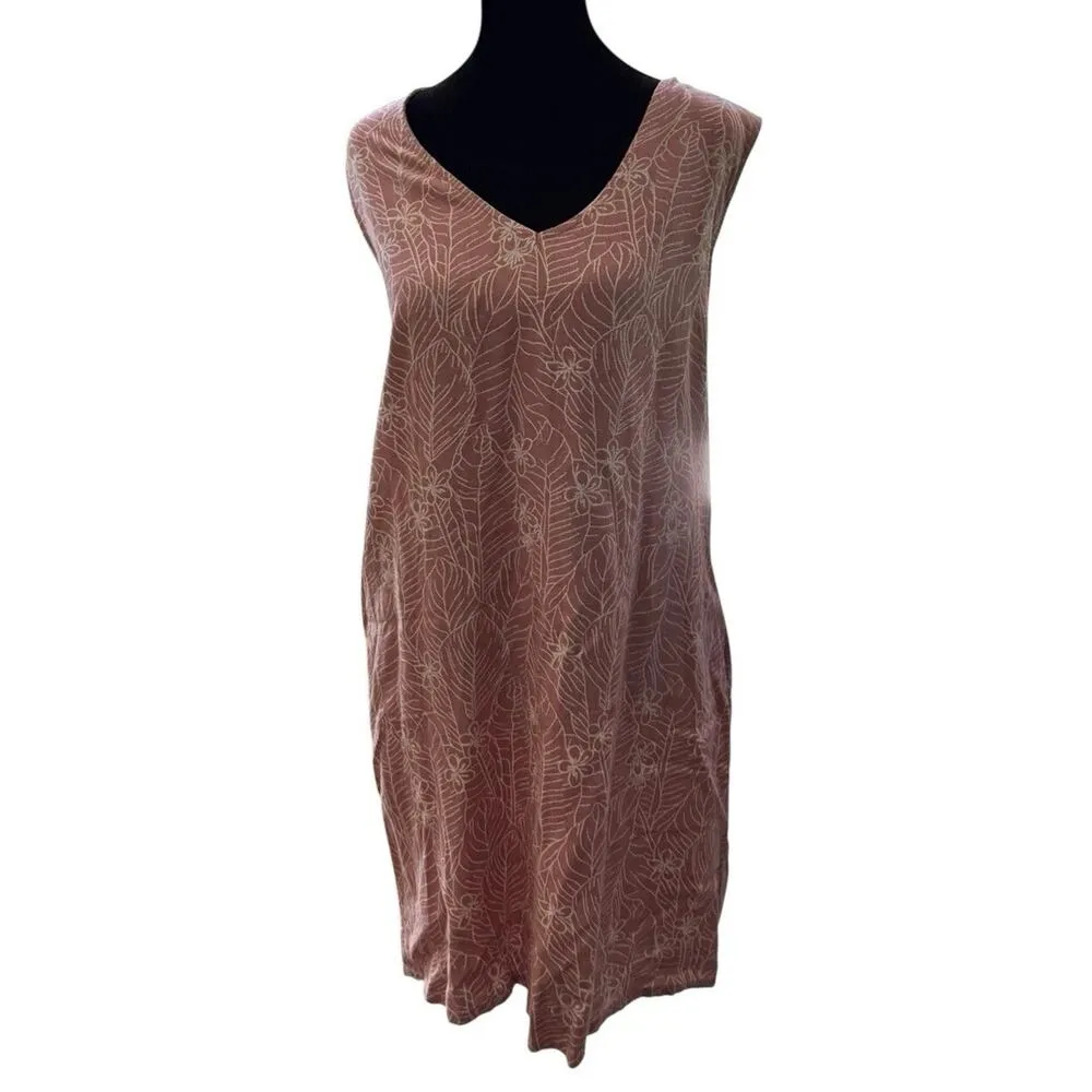 Orvis Linen Knee Length XL Pink Tropical Summer Sleeveless X Large Pockets NEW - Image 3