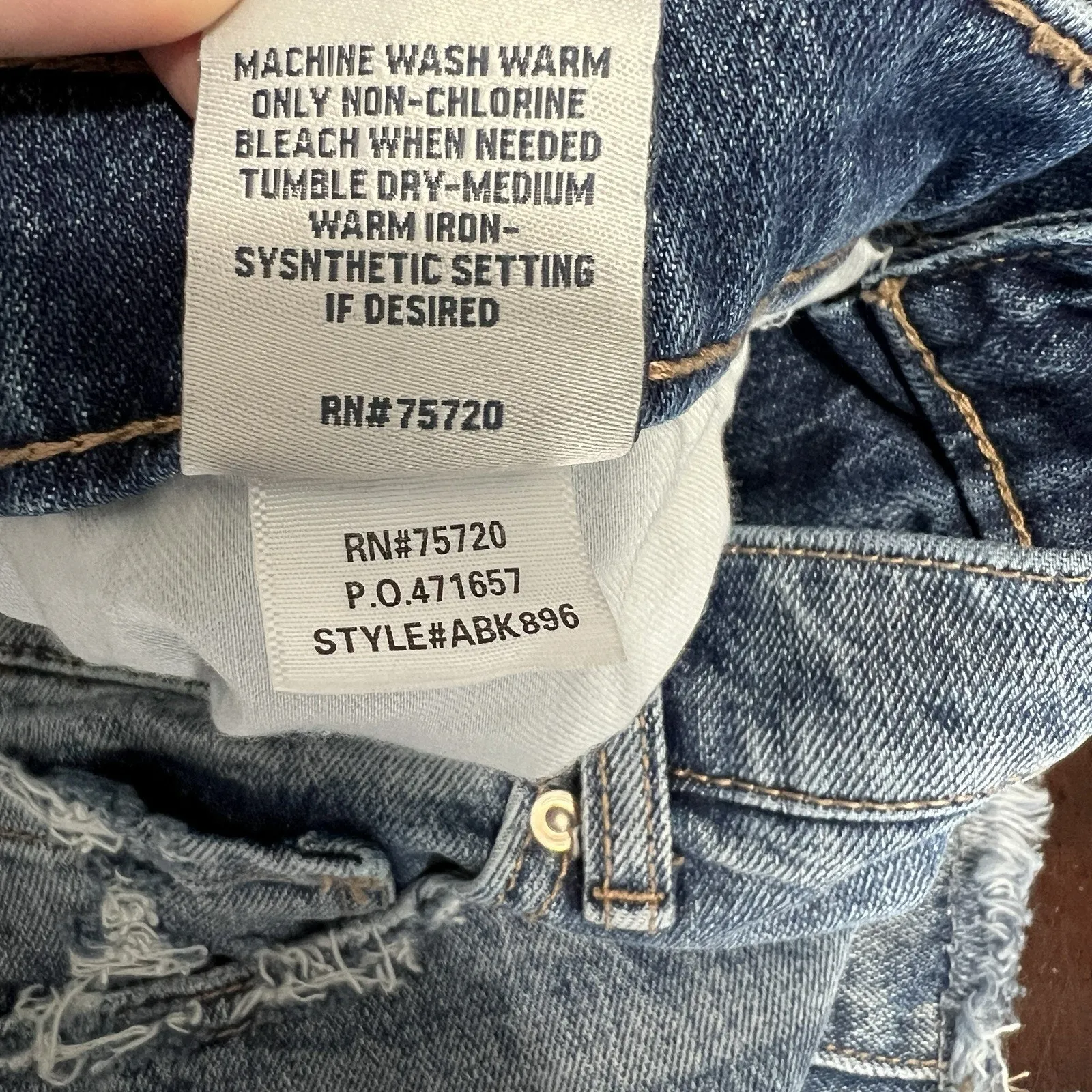 BKE Parker Denim Jean Shorts Blue Raw Hem Stretch Medium Wash Women’s Size 28 - Image 9