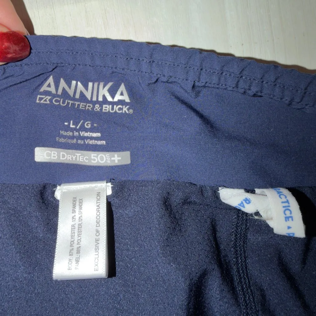 Annika DryTec 50 UPF Golf Skort Navy Blue Activewear Athletic Tennis Skirt Women Size L - Image 6