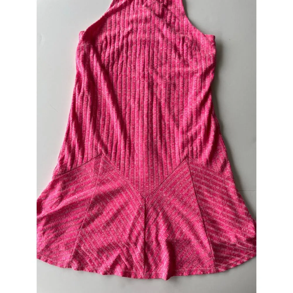 Hutch Anthropologie Ribbed Fit and Flare Mini Dress Hot Pink Size S - Image 2