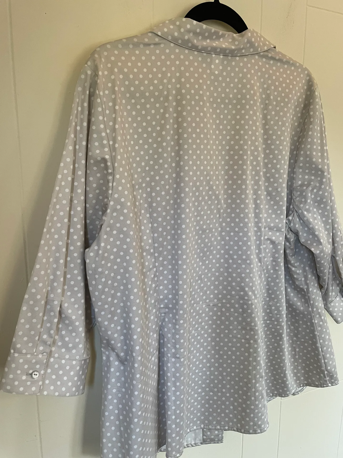 Lane Bryant button down beige polka dot collared shirt 3/4 sleeve Women’s sz 20 - Image 7