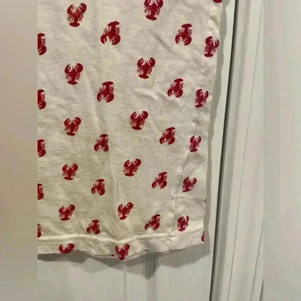 Rustic Souls Women’s Cotton Crew Neck Tank Top Lobster Print Blue Trim Size M Red Size M - Image 4