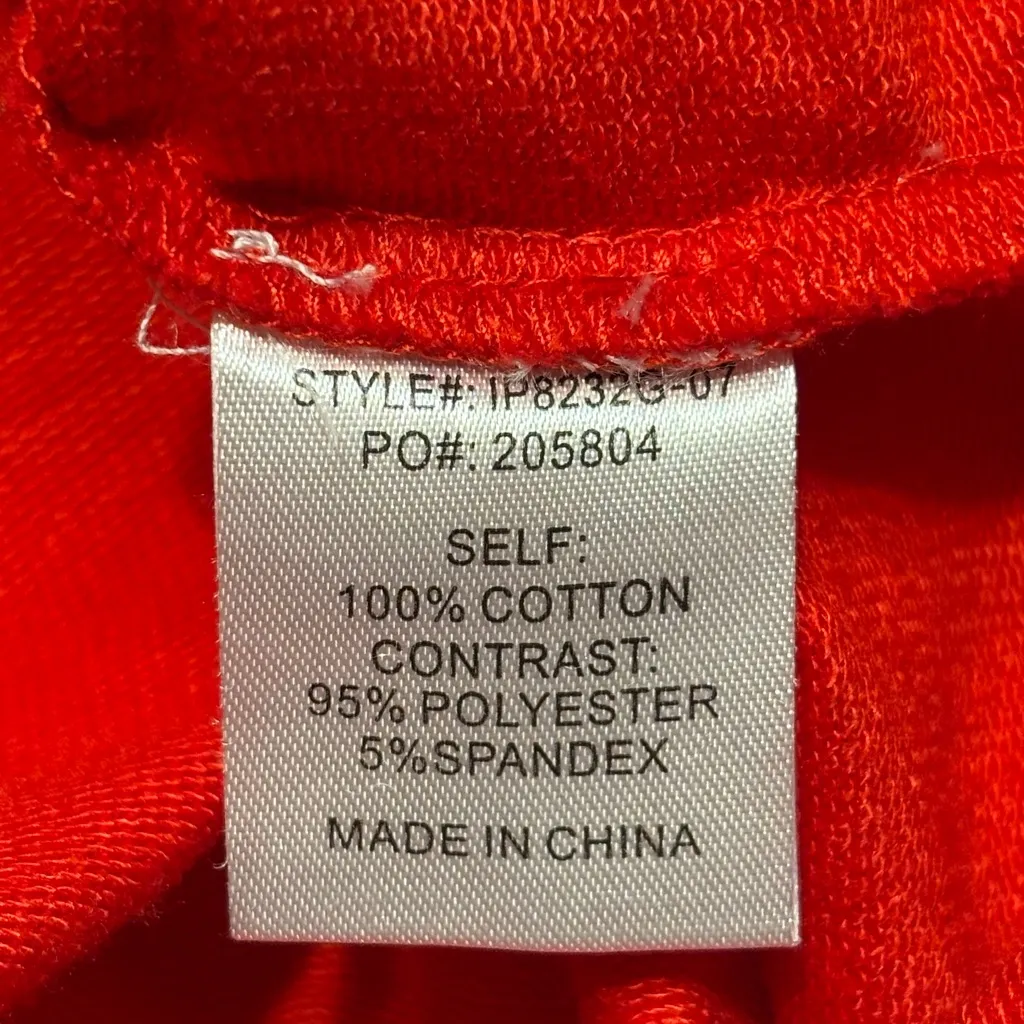 Bibi Crew Sweatshirt L Red Acid Wash With Sequins Sleeves Size L - Image 6