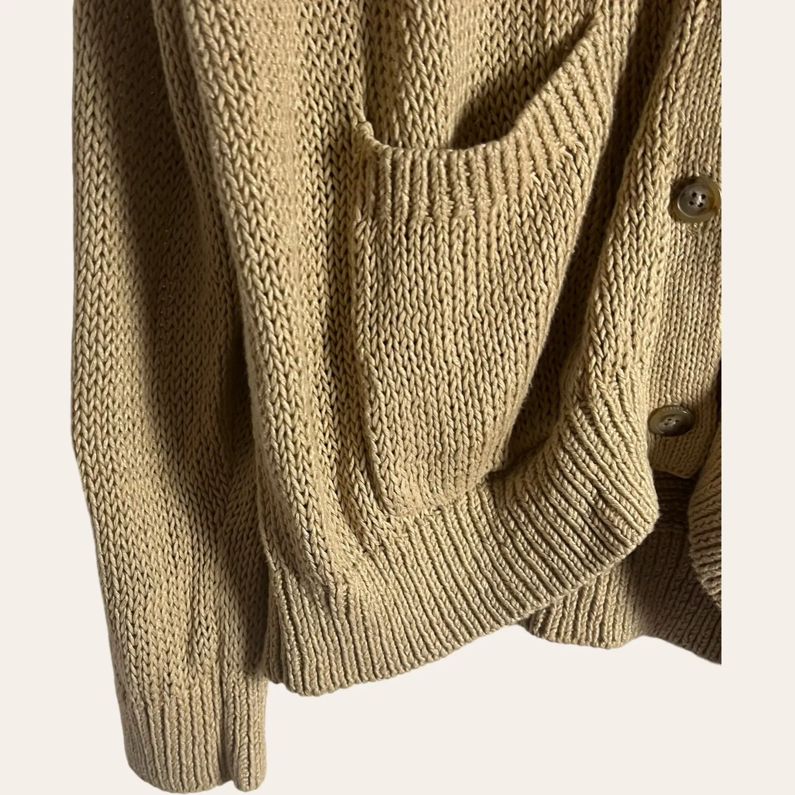 Polo by Ralph Lauren Linen Lightweight Tan Cardigan Sweater Size XXL - Image 8
