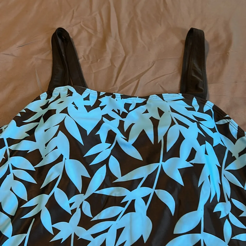 New SHEIN Black and Blue Leaf Pattern Bikini Set - Image 3