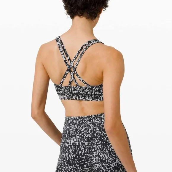 LULULEMON Energy Bra In Urban Block‎ Ice Grey Black Size 8 - Image 2
