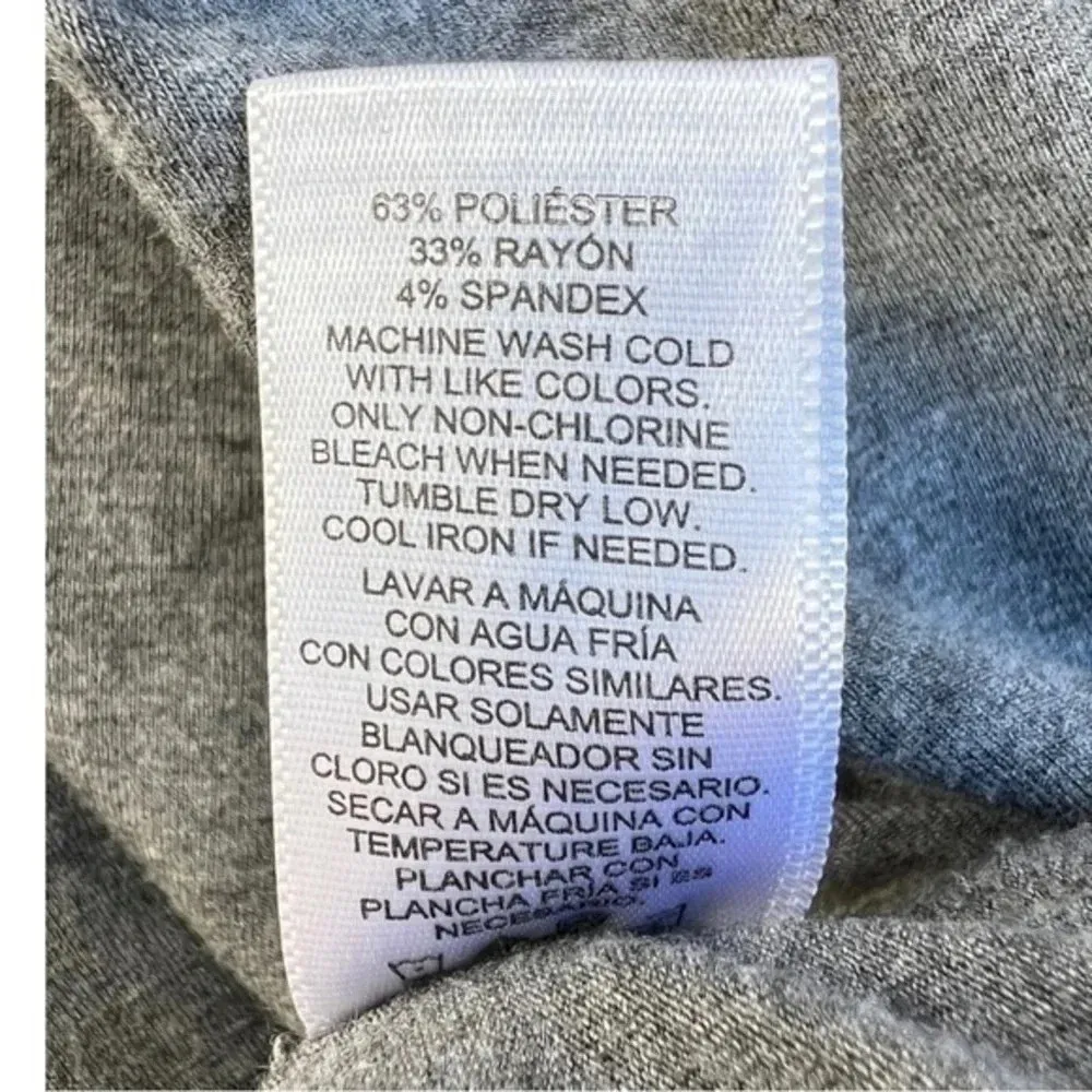 Vittadini Sport‎ Womens 1X Faux Wrap Side Rouched Heathered Gray Top​​​ - Image 5